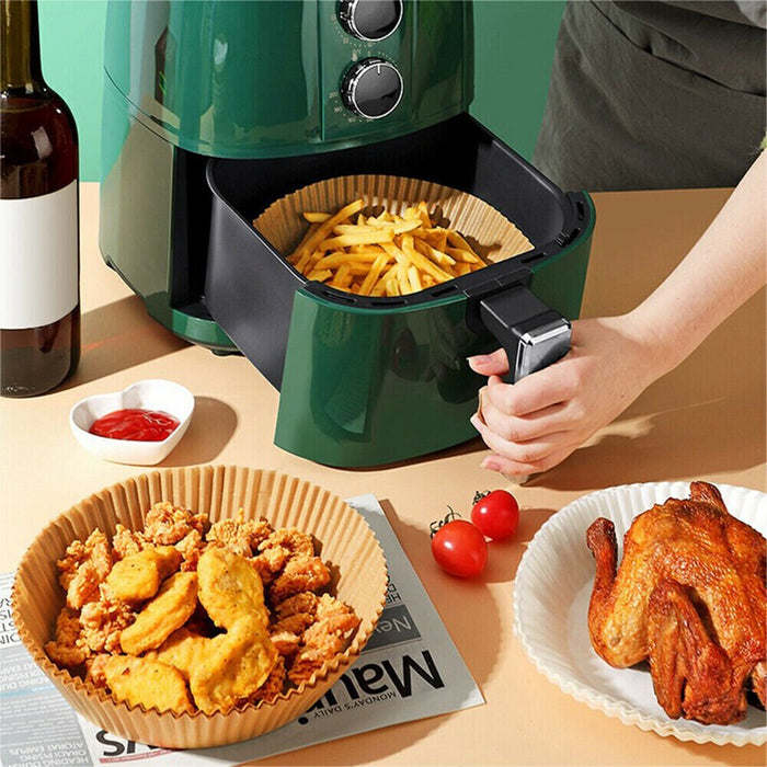 100pc Air Fryer Round Disposable Non-Stick Liner - 16cm/6.3in Baking Image 4