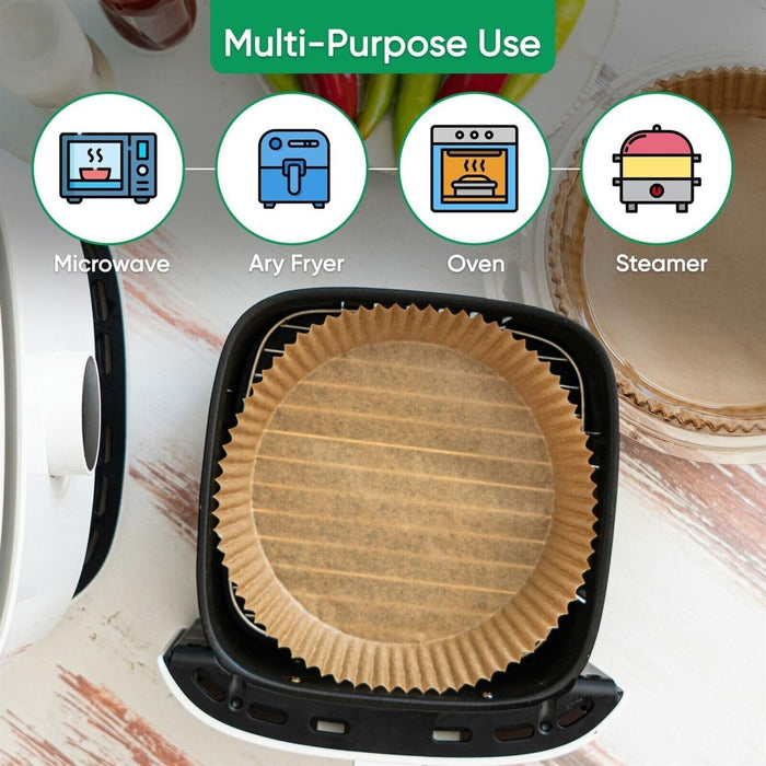 100pc Air Fryer Round Disposable Non-Stick Liner - 16cm/6.3in Baking Image 10