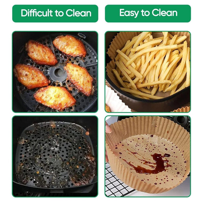 100pc Air Fryer Round Disposable Non-Stick Liner - 16cm/6.3in Baking Image 3