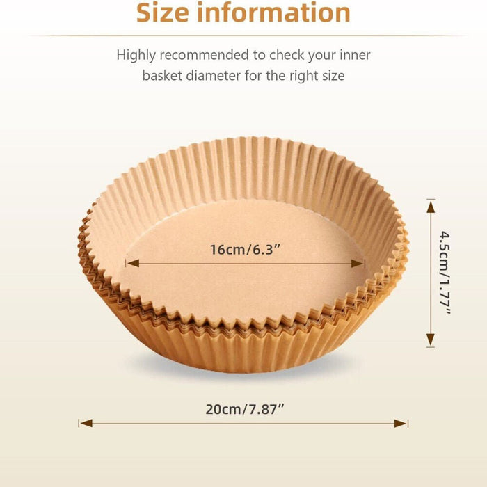 100pc Air Fryer Round Disposable Non-Stick Liner - 16cm/6.3in Baking Image 12