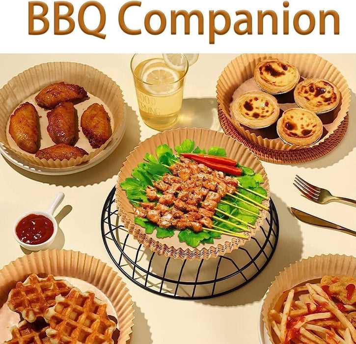 100pc Air Fryer Round Disposable Non-Stick Liner - 16cm/6.3in Baking Image 5