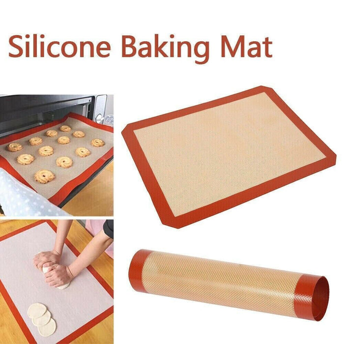 MAXPERKX Silicone Fibreglass Non Stick Baking Mat Sheet Tray Reusable Oven Liner Rolling Image 1
