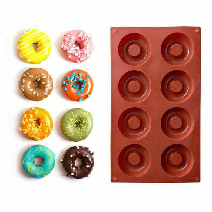 MAXPERKX Silicone Donut Doughnut Muffin Soap Cake Pan Maker Mould Ice Tray Mold Baking Image 1