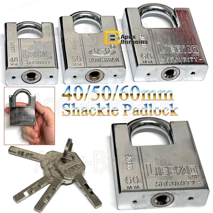 Long Shackle Padlock - Heavy Duty Waterproof Security with 3 Keys Image 1