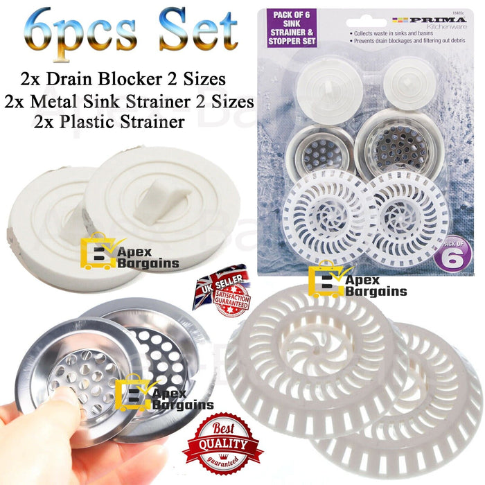 Introduction image of the 6pcs Sink Strainer & Stopper Set, showcasing the product