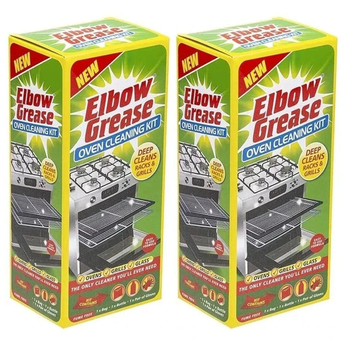 2X ELBOW GREASE OVEN CLEANER KIT INCLUDE RACK BAG FOR CLEANING OVEN RACKS 500ML