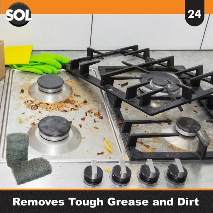 12pcs Steel Wire Mini Wool Pads Smoothing Rust Removal Fine Sanding Grease Grade