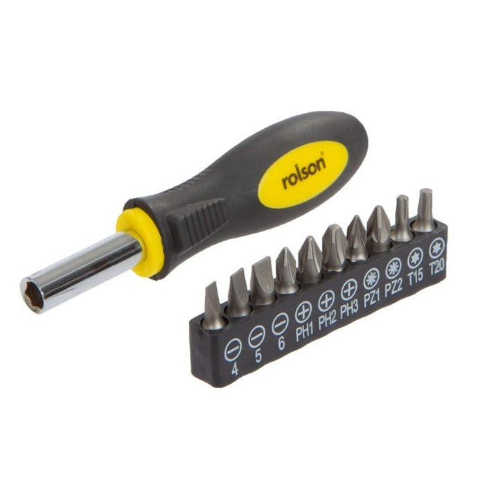 11pcs Rolson Precision Magnetic Screwdriver Bit & Driver Slotted Phillips Set UK