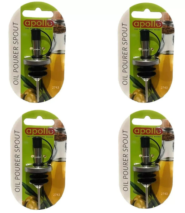 Apollo Oil Bottle Pourer Stopper Dispenser Tool Pour Spout - Pack Of 4