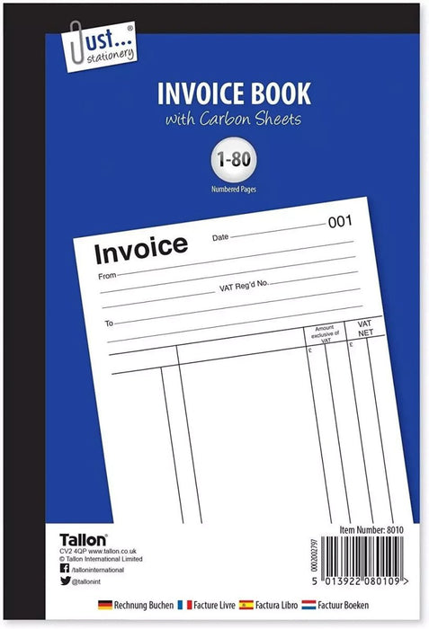Invoice Book - Invoices Record Sales Receipt Purchases Business Estimate 80 Page