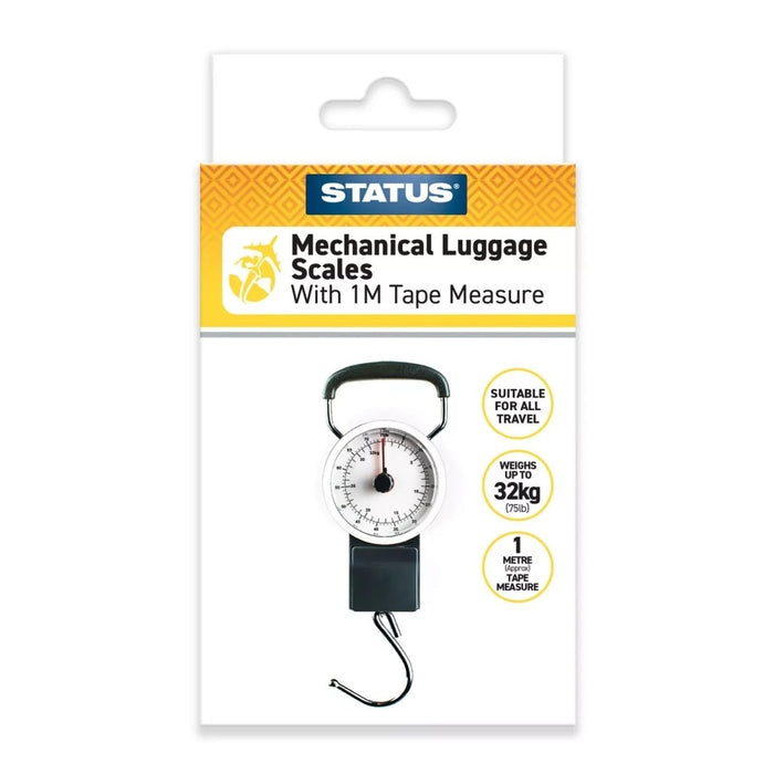 Luggage Scale | Mechanical Luggage Weight Scale | Includes 1m Tape Measure