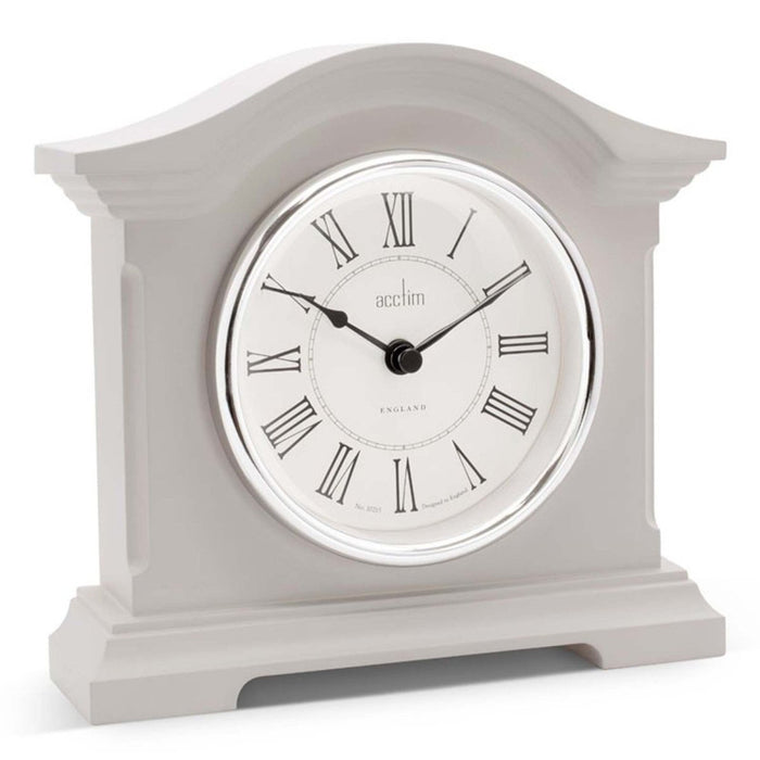 Acctim Cliffburn Mantel Clock Radio Controlled Quartz Domed Glass Lens Taupe UK