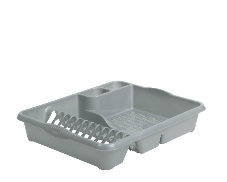 Large Dish Drainer Drying Rack Washing Basket/Tray Strong Kitchen Sink - Silver