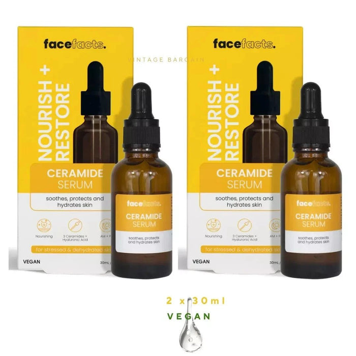 Face Facts Barrier Repair Ceramide Serum Pro-Vitamin B5  Hyaluronic Acid 2-PACK
