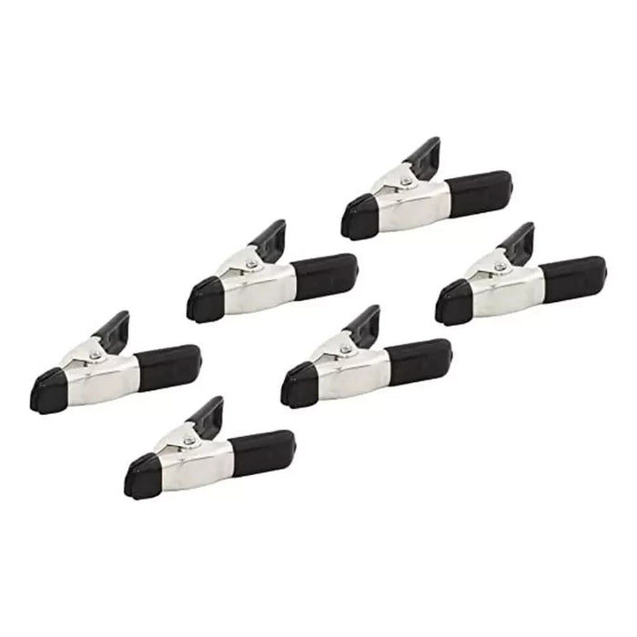 Rolson 6pc Mini Clamps Micro Spring Heavy Duty Metal Plastic Cover 50mm