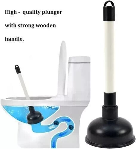 Toilet Sink Drain Bath Plunger Heavy Duty Rubber Unblocker Bathroom Kitchen