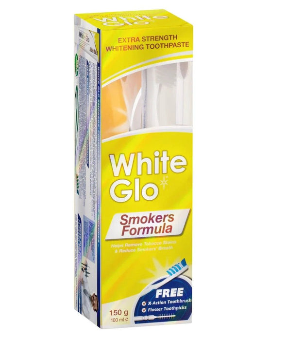 White Glo Smokers Formula Whitening Toothpaste Pack 150g (Pack of 2)