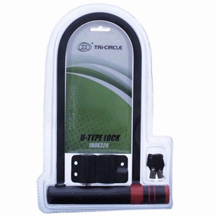 D/U Shaped Bike Lock Heavy Duty Cycle Motorbike Scooter Bicycle Security 2-Keys