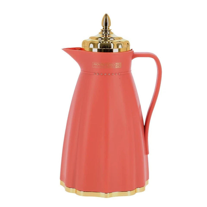 Glass Vacuum Flask Thermos Jug 1L Insulated Airpot Hot Cold Drink Camping Brown