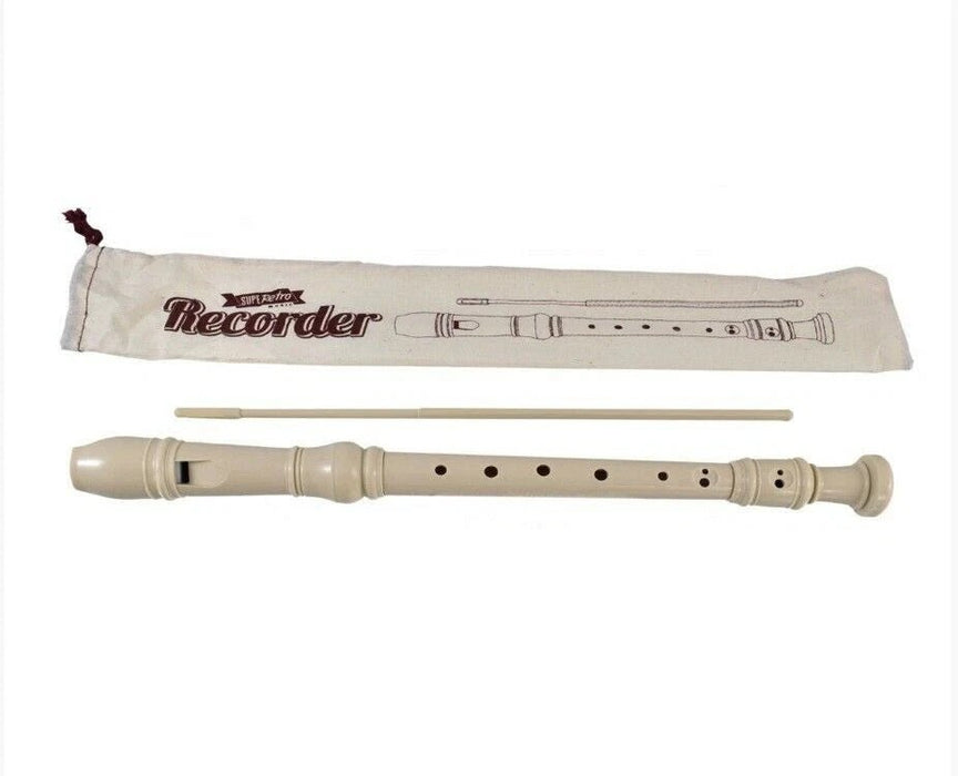 Full Size Music Recorder - Retro Instrument With Cleaning Rod And Storage Bag