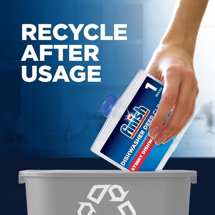 8 x Finish Dishwasher Cleaner Lemon Sparkle 250ml Deep Cleans Grease Limescale