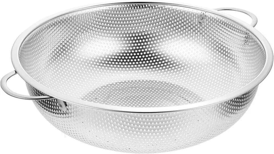 34cm Stainless Steel Fine Mesh Colander Strainer Rice Pasta Spaghetti Noodles