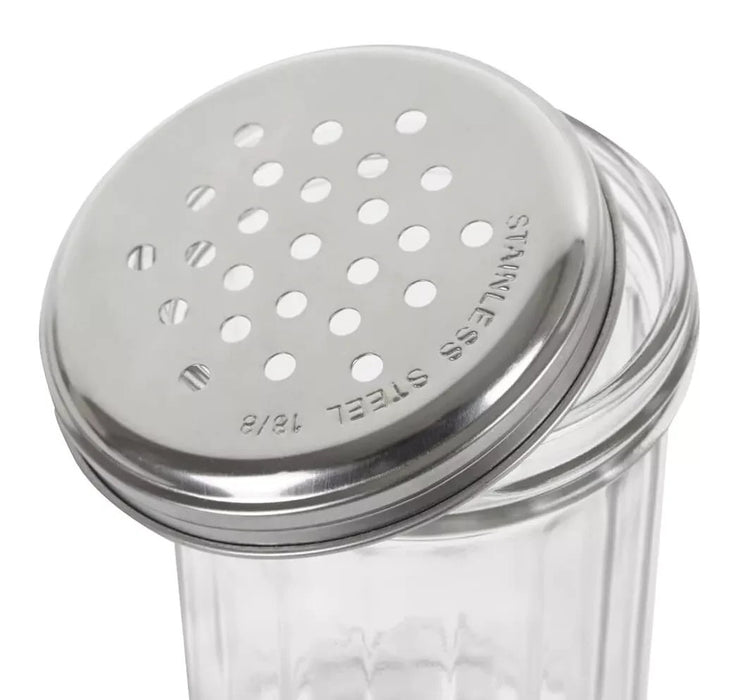 Large Glass Flour Shaker  With Stainless Steel Top