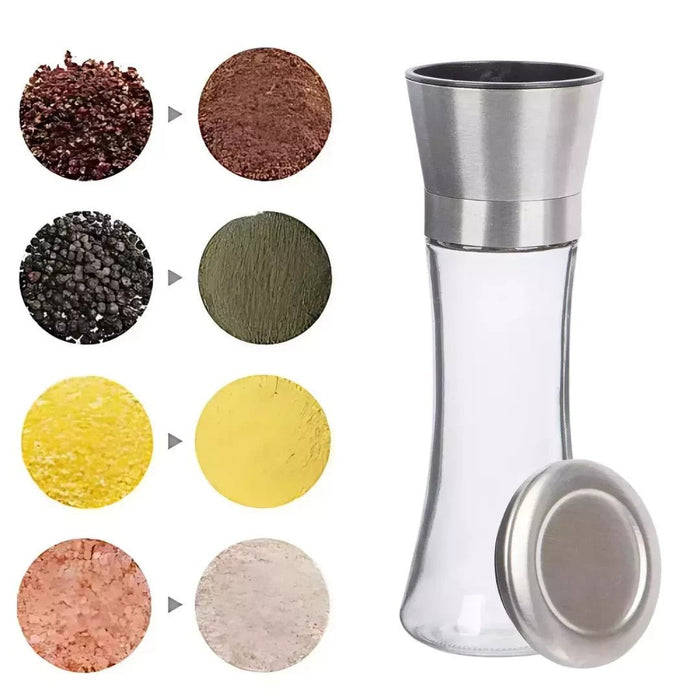 Salt Pepper Grinder Shakers Stainless Steel Spice Herb Adjustable Kitchen Large