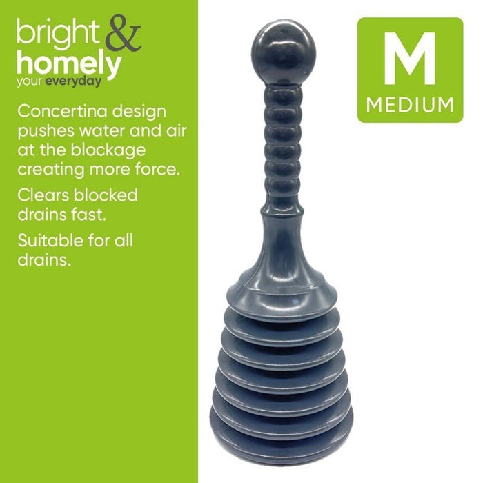 Heavy Duty Sink & Drain Plunger - Powerful Unclogger for Toilets & Showers