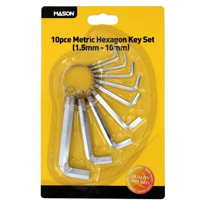 Strong 10PC Metric Imperial Hex Hexagon Allen Alan Key Wrench Set Keyring Holder