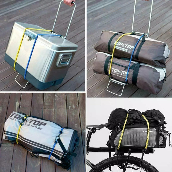 6 Bungee Straps Cords Set With Hooks Elasticated Rope Cord Tie Car Bike Luggage