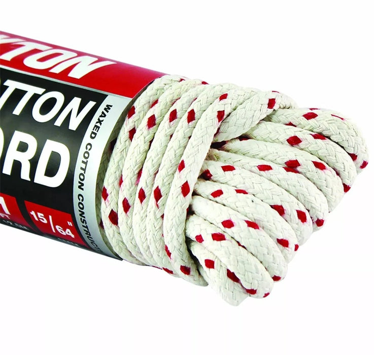 Waxed Cotton Cord Sash Window Pulley Braided Rope 6mm X 12.5m DT70416
