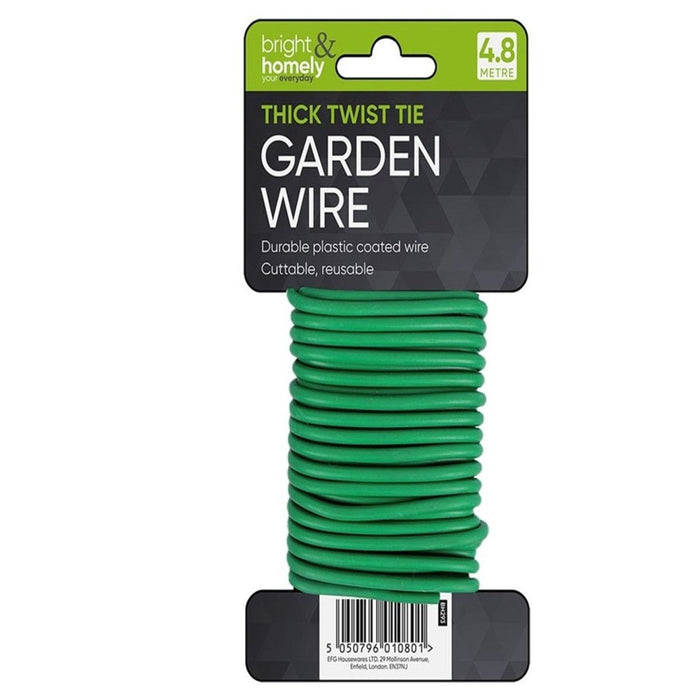 4.8m Strong Thick Twist Tie Support Garden Plant Wire Soft Flexible Coat Cable
