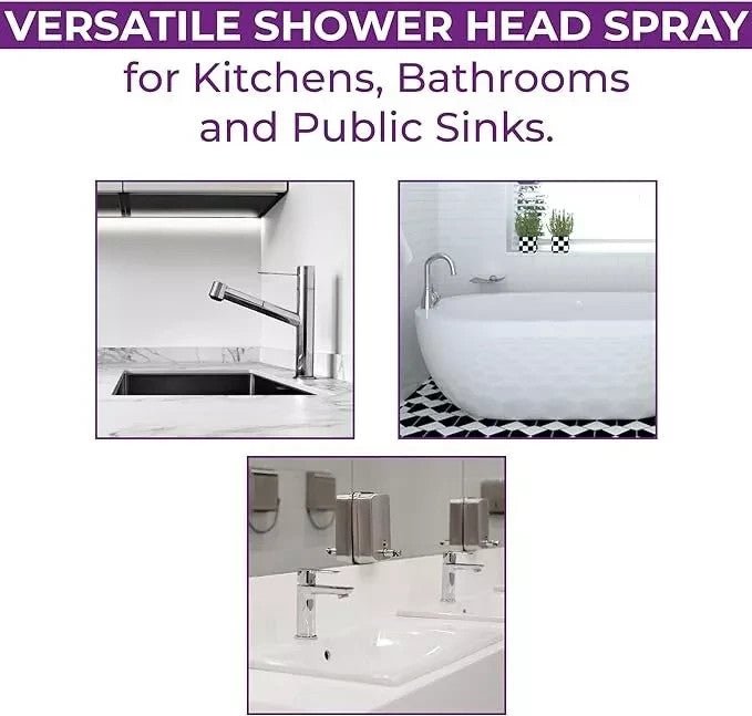 Double Tap Bath Sink Shower Head Hose Spray Hairdresser Pet Push On Mixer