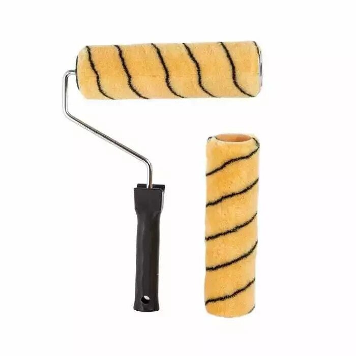 Lynwood Twin Tiger Stripe Roller Paint Tray Set 9" Woven Sleeve Large Pile Kit