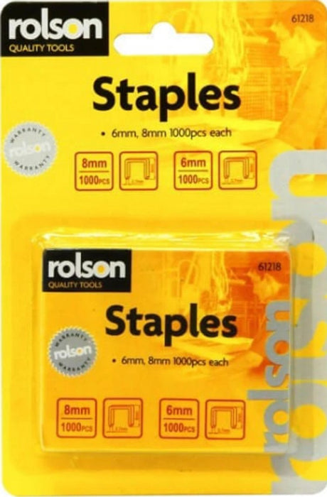 2000 Pcs Rolson 6mm, 8mm  heavy duty staples  for Staple Gun for DIY builders