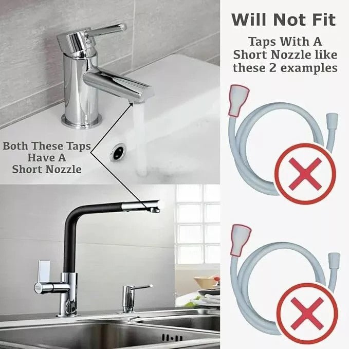 Double Tap Bath Sink Shower Head Hose Spray Pipe Tub Attachment