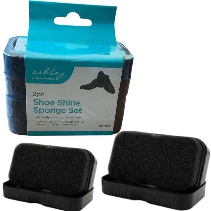 2Pc Shoe Shine Sponge Set Kit Leather Cleaner Polish Shining Boots Shoes