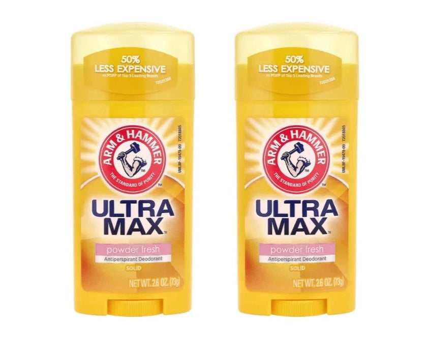 x2 Arm & Hammer UltraMax - Solid Antiperspirant Deodorant, Powder Fresh, 73g