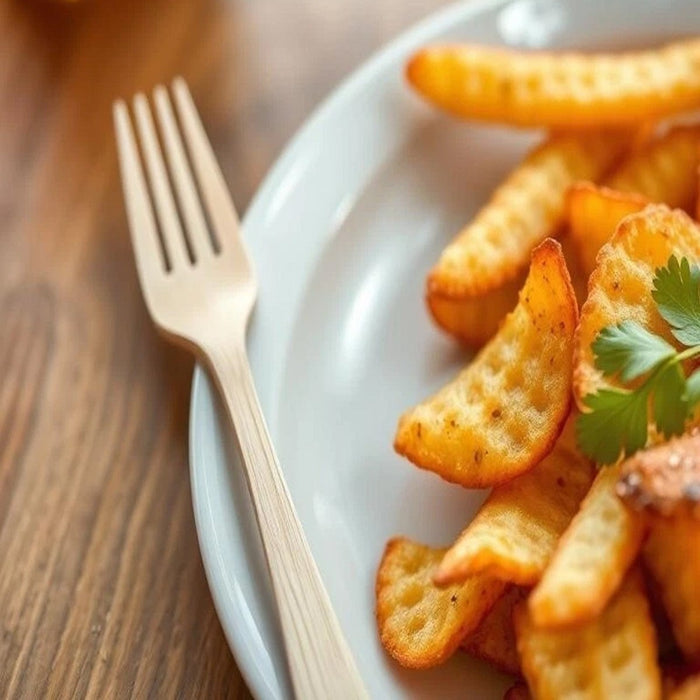 24pcs Wooden Forks Disposable Table Cutlery Biodegradable Party Wedding Catering