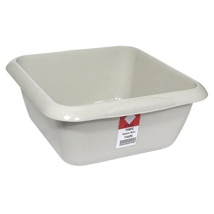 TML Square Plastic Kitchen Household Cleaning Washing Up Sink Bowl 7L - Taupe