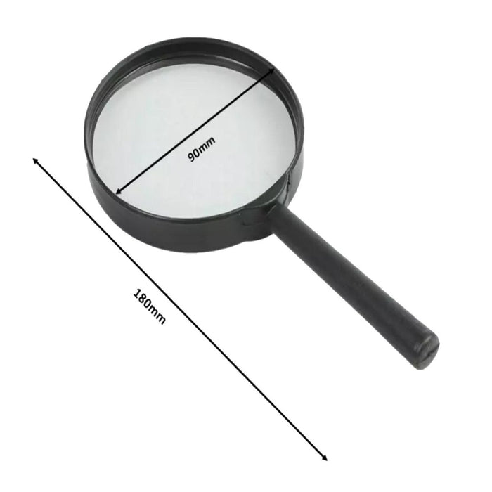 Pocket Magnifying Glass 90mm Large Magnifier Reading Glass Lens 5x Handheld Aid
