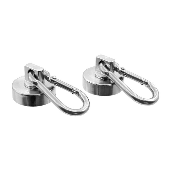 2pc 25mm Magnetic Carabiner 22kg Weight Capacity Quick Clip Metal Hook