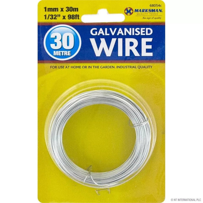 Galvanised Steel Wire 1 mm x 30m Art & Crafts Modelling Tensioning Gardening