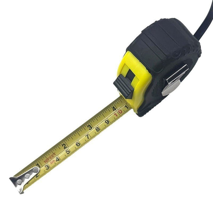 Box of 12 Retractable Tape Measures 5M x 18mm with Lock Button Belt Hook  Clear