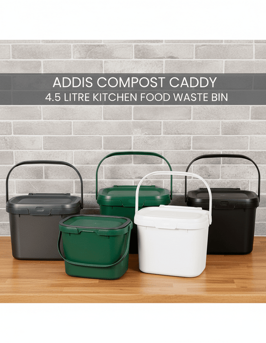 Addis Kitchen Compost Caddy/Food Recycling Waste Compost Caddy Bin - 4.5 Litre