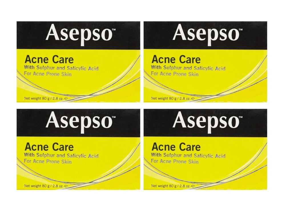 4 x Asepso Antibacterial Soap Bar Acne Skin Care Treatment Free Tracked Delivery