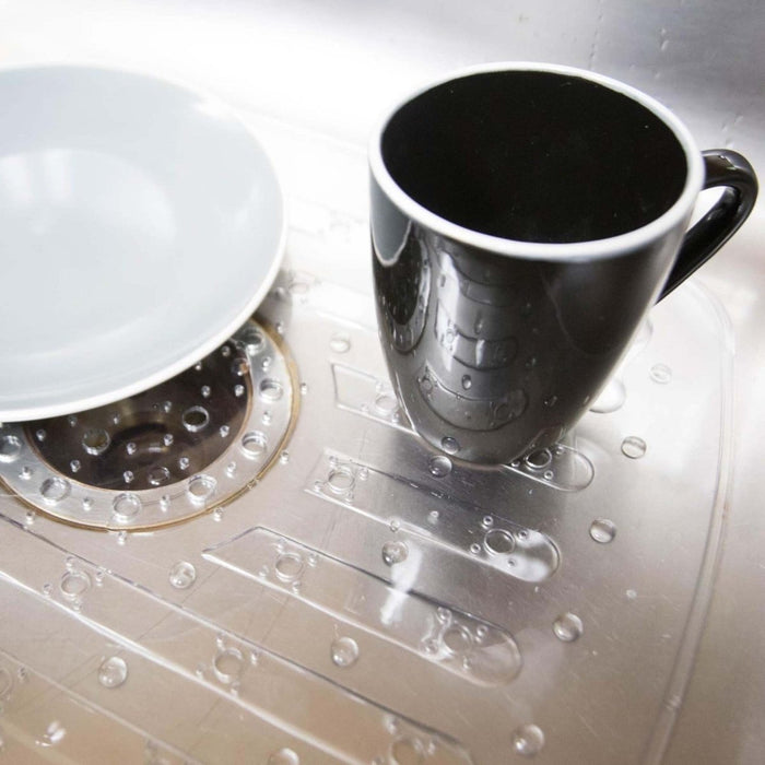 Kitchen Sink Mat Dish Drainer Cup Glass Scratch Protector Anti Slip PVC Clear