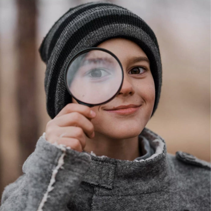 Pocket Magnifying Glass 90mm Large Magnifier Reading Glass Lens 5x Handheld Aid