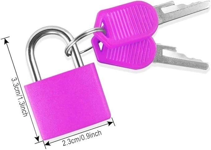 4x Small Luggage Padlocks Travel Suitcase Bag Security Mini Colorful Locks